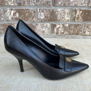 Sold  Tory Burch Logo Black High Heels